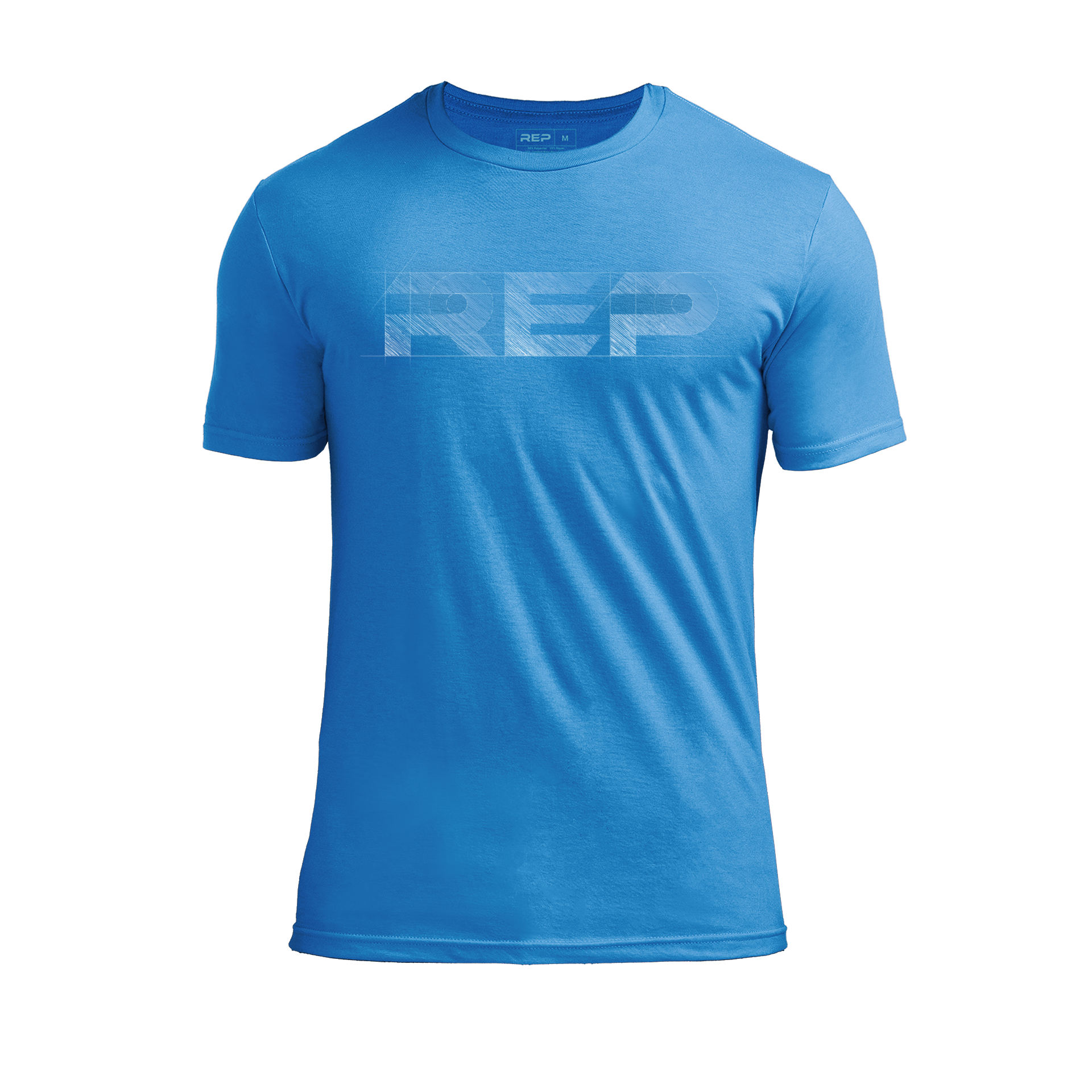 Men's Blueprint Tri-Blend Crew T-shirt - Heather Royal/White / X-SMALL